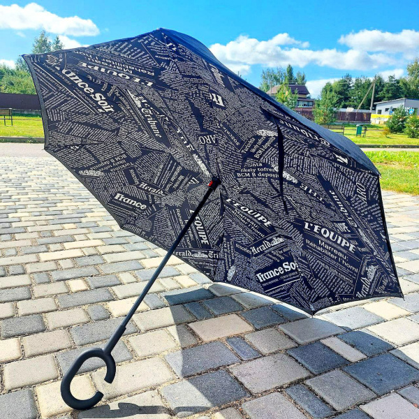 NEW! Зонт наоборот двухсторонний UpBrella (антизонт) / Умный зонт обратного сложения